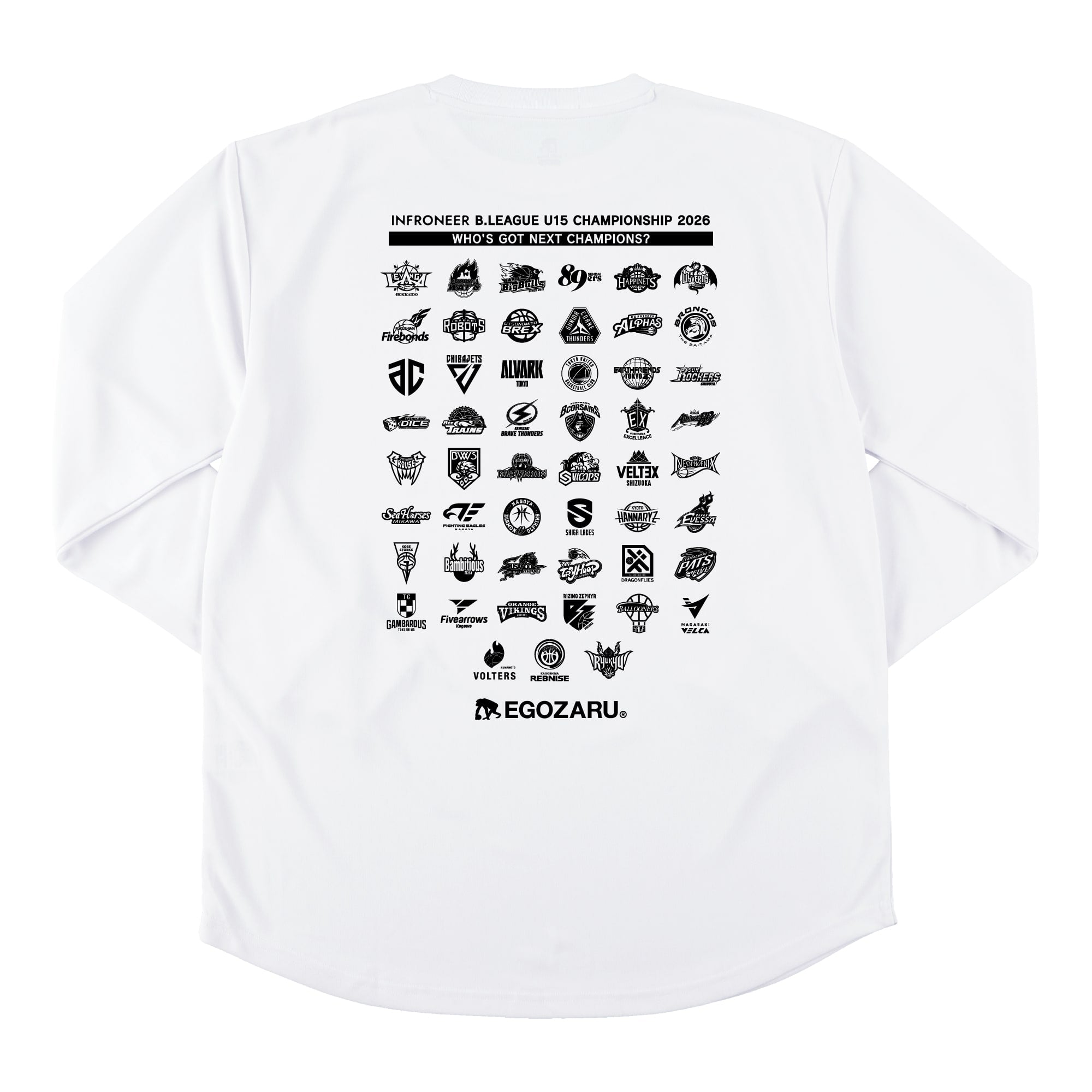 出場チームロゴ入りスポーツTシャツ(長袖)